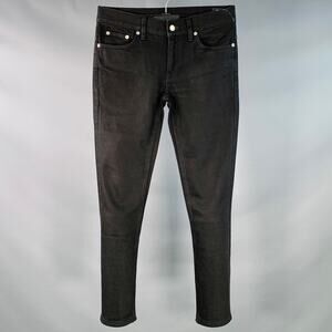 BLK DNM Size 28 Black Cotton Blend Twill Slim Tapered Jeans